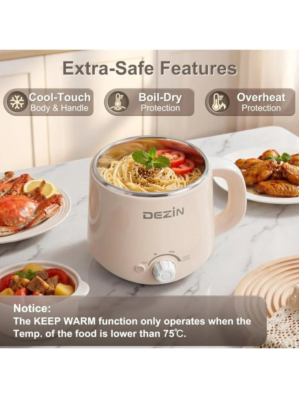 1.6L Stainless Steel Electric Hot Pot with Dual Power - Versatile Cooking